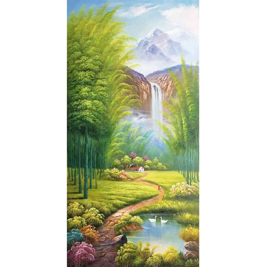 High Mountain Stream 40*80CM(Canvas) Full Square Drill Diamond Painting