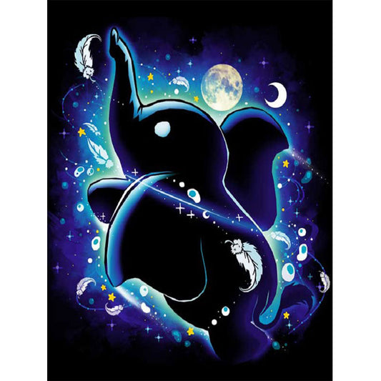 Dumbo Silhouette 30*40CM(Canvas) Full Round Drill Diamond Painting