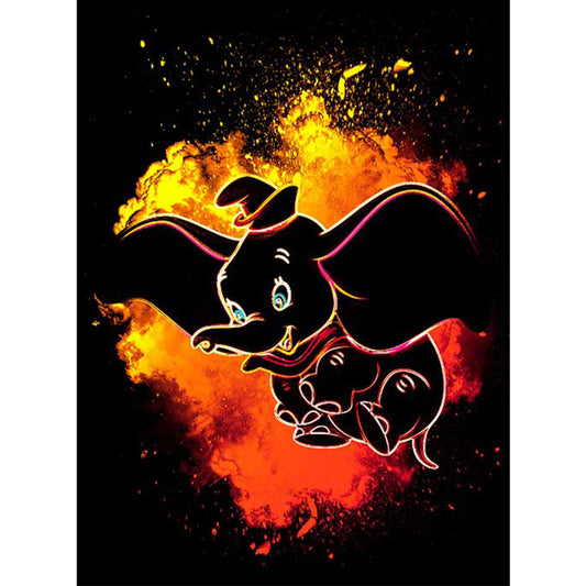 Dumbo Silhouette - Full Round Drill Diamond Painting 30*40CM