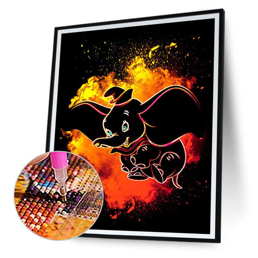 Dumbo Silhouette - Full Round Drill Diamond Painting 30*40CM