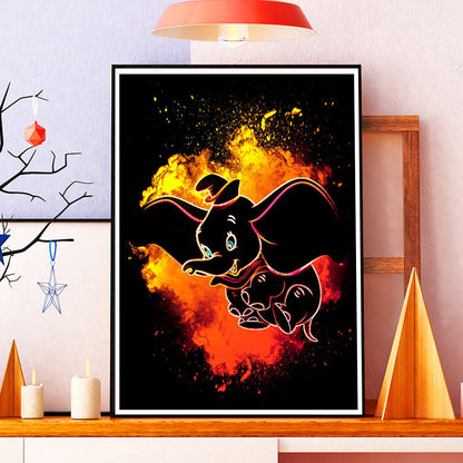 Dumbo Silhouette - Full Round Drill Diamond Painting 30*40CM