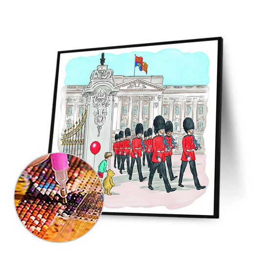 British Guard At Buckingham Palace - Full Round Drill Diamond Painting 45*45CM