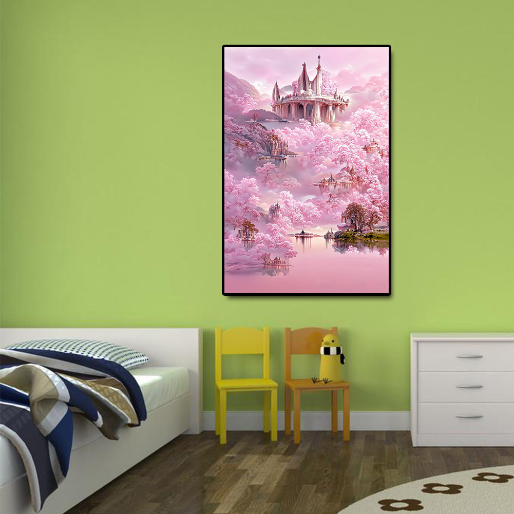 Colorful Castle Landscape - Full Round Drill Diamond Painting 50*75CM