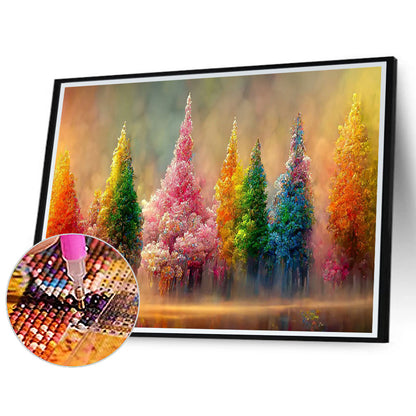 Oil Painting Colorful Tree 80*40CM(Canvas) Full Square Drill Diamond Painting