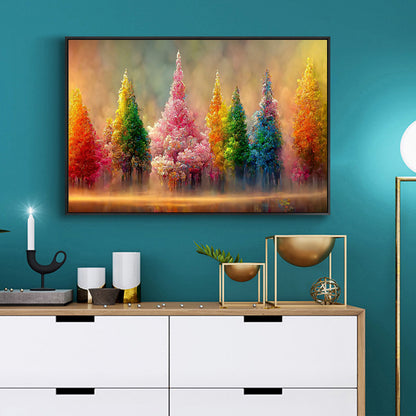 Oil Painting Colorful Tree 80*40CM(Canvas) Full Square Drill Diamond Painting