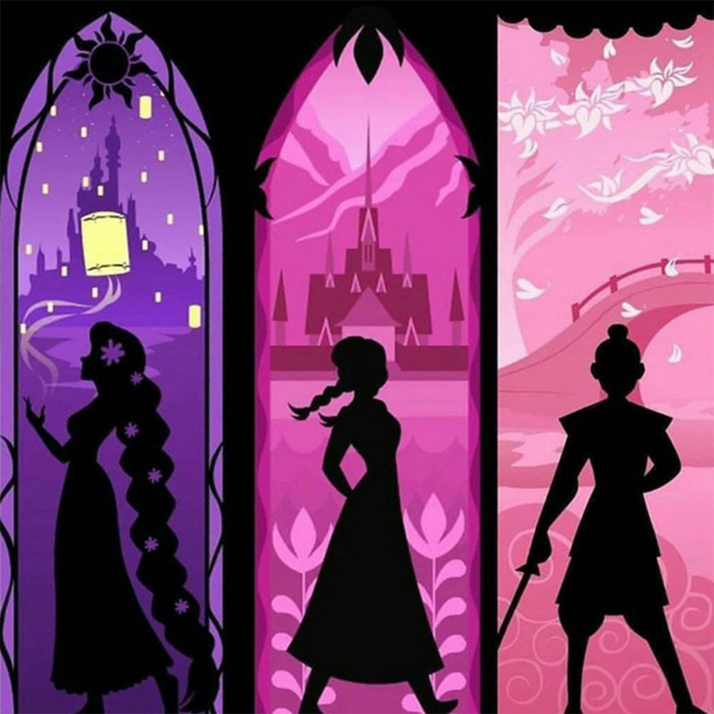 Disney Princess Silhouette 40*40CM(Canvas) Full Square Drill Diamond Painting