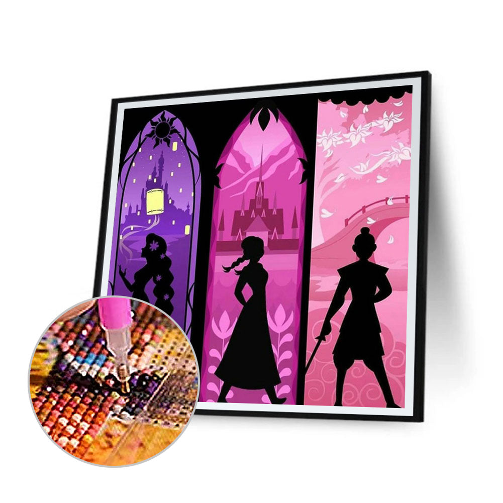 Disney Princess Silhouette 40*40CM(Canvas) Full Square Drill Diamond Painting