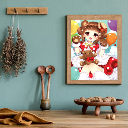 Anime Girls - Full Round Drill Diamond Painting 30*40CM