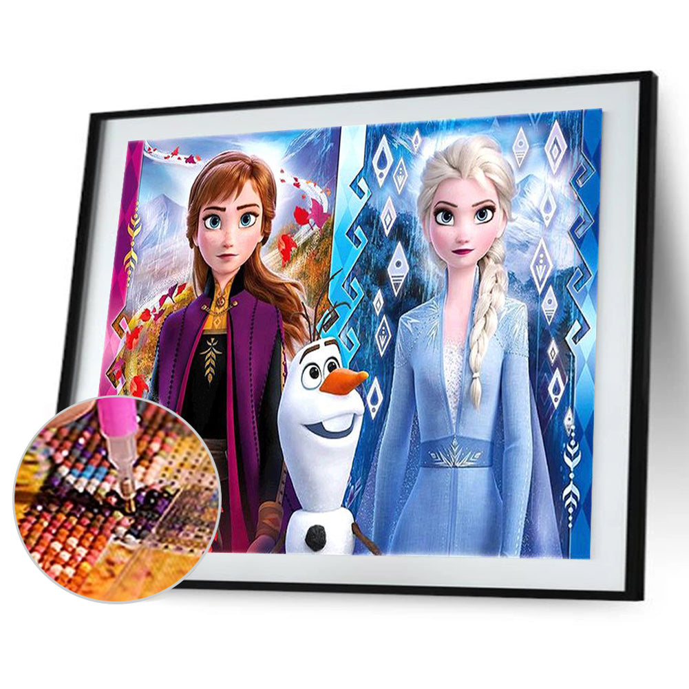 Princess Anna And Princess Elsa - Full Square Drill Diamond Painting 40*30CM