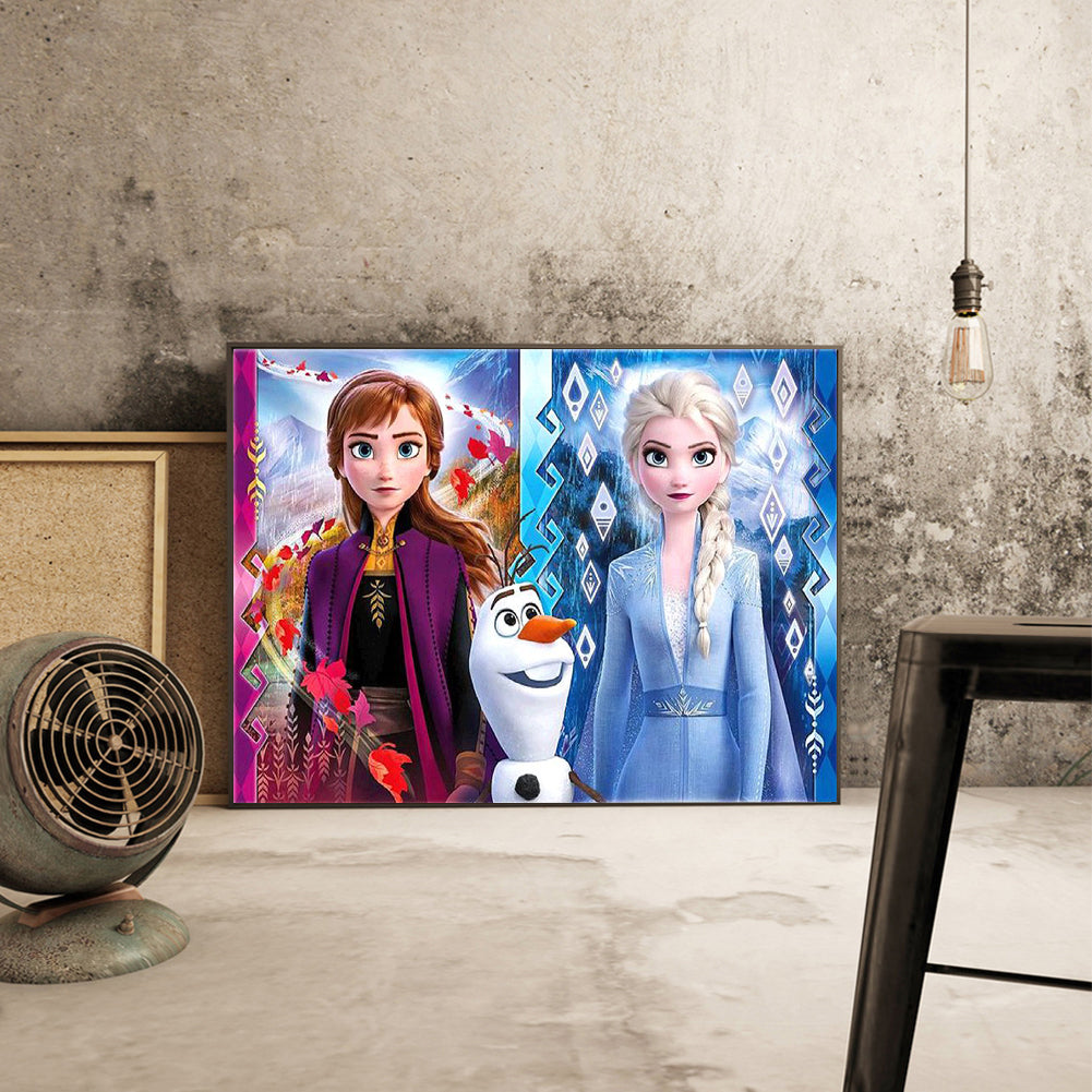 Princess Anna And Princess Elsa - Full Square Drill Diamond Painting 40*30CM