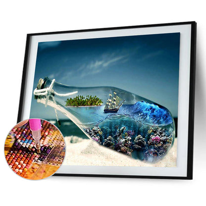 Beach Bottle - Full Square Drill Diamond Painting 40*30CM