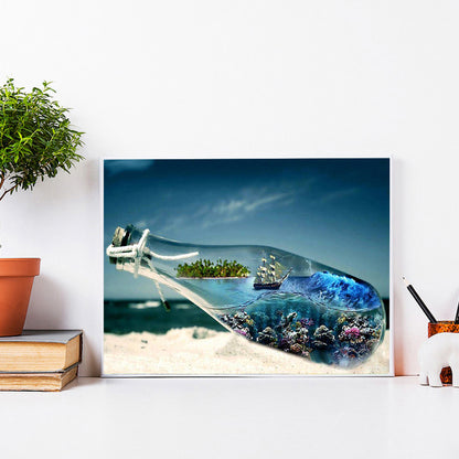 Beach Bottle - Full Square Drill Diamond Painting 40*30CM