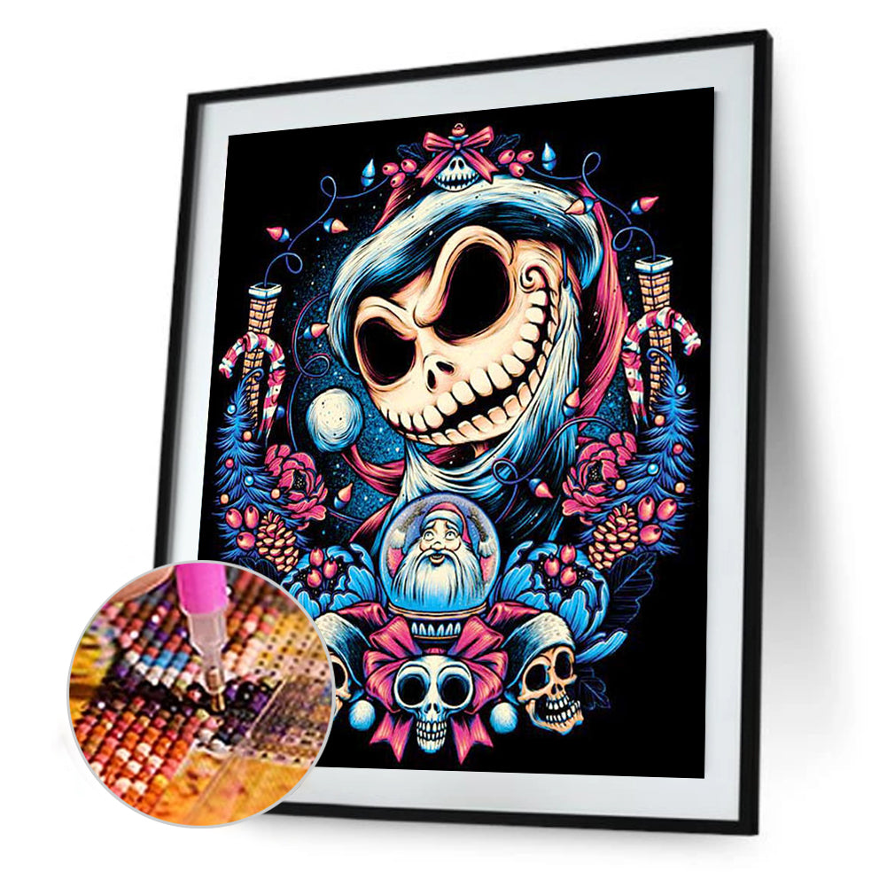 Skull Christmas Style - Full Round Drill Diamond Painting 30*40CM