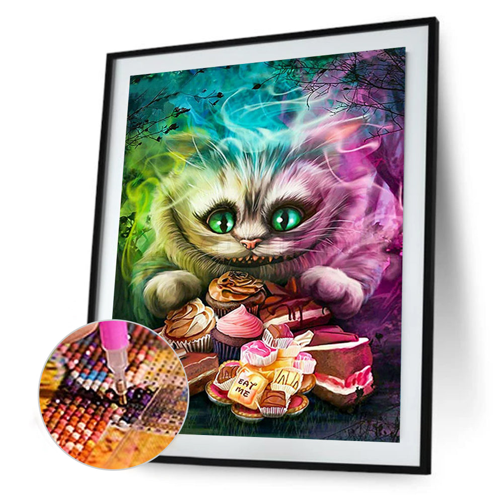 Cheshire Cat Eating Dessert - Full Round Drill Diamond Painting 30*50CM