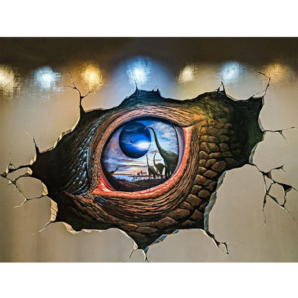 Dinosaurs With Dry Eyes 40*30CM(Canvas) Full Round Drill Diamond Painting