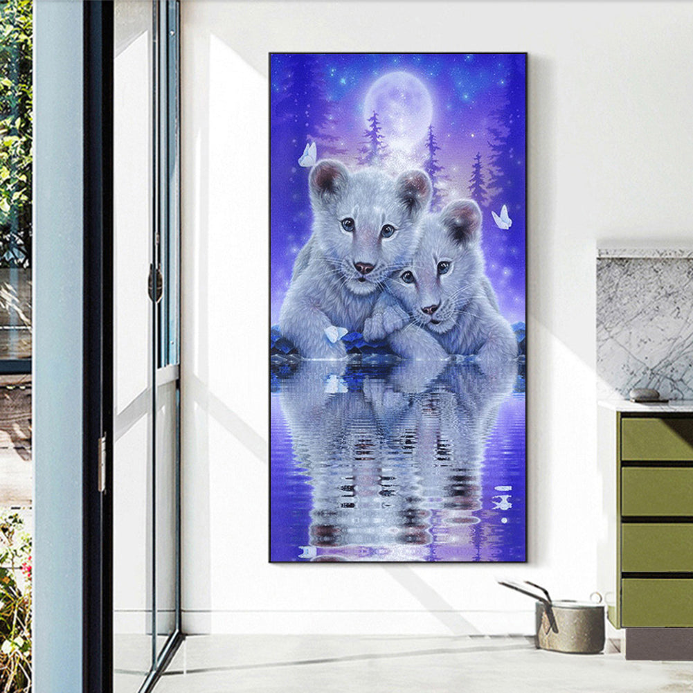 Baby Lion - Full Round Drill Diamond Painting 40*70CM