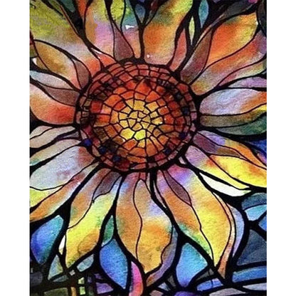 Stained Glass Flower - Full Square Drill Diamond Painting 40*50CM