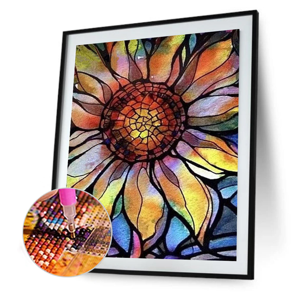 Stained Glass Flower - Full Square Drill Diamond Painting 40*50CM