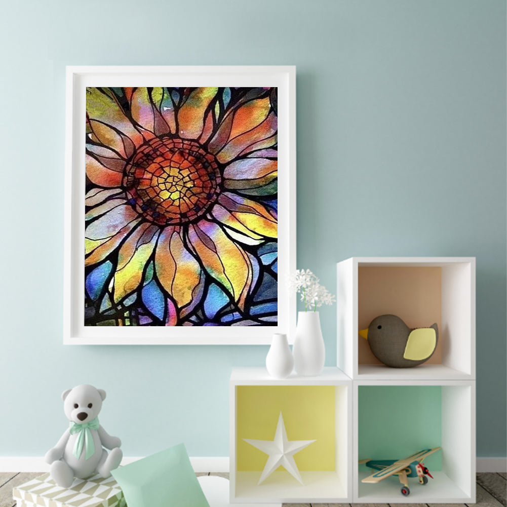 Stained Glass Flower - Full Square Drill Diamond Painting 40*50CM