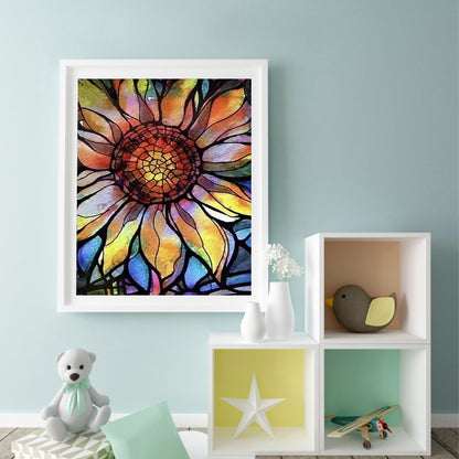 Stained Glass Flower - Full Square Drill Diamond Painting 40*50CM