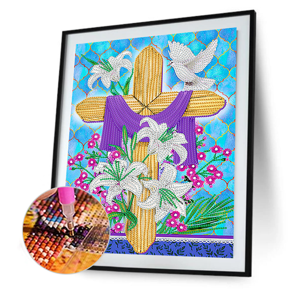 Cross - Special Shaped Drill Diamond Painting 30*40CM