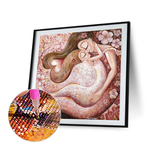 Mother And Daughter Painting - Full Round Drill Diamond Painting 40*40CM