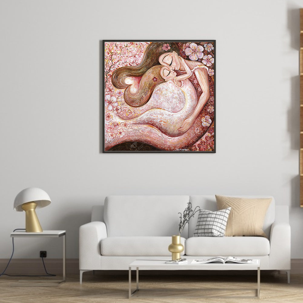 Mother And Daughter Painting - Full Round Drill Diamond Painting 40*40CM
