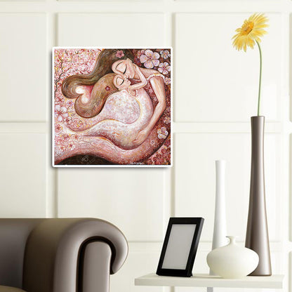 Mother And Daughter Painting - Full Round Drill Diamond Painting 40*40CM