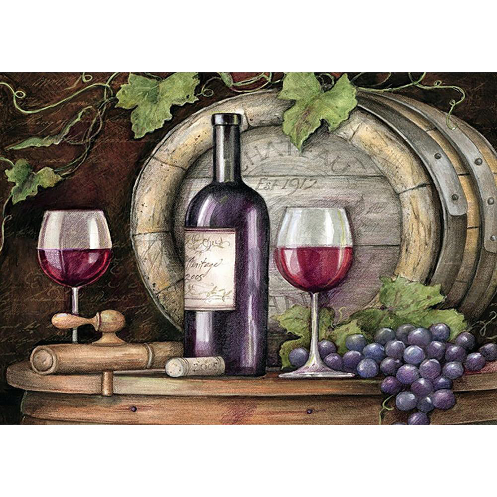 Wine - Full Round Drill Diamond Painting 60*50CM