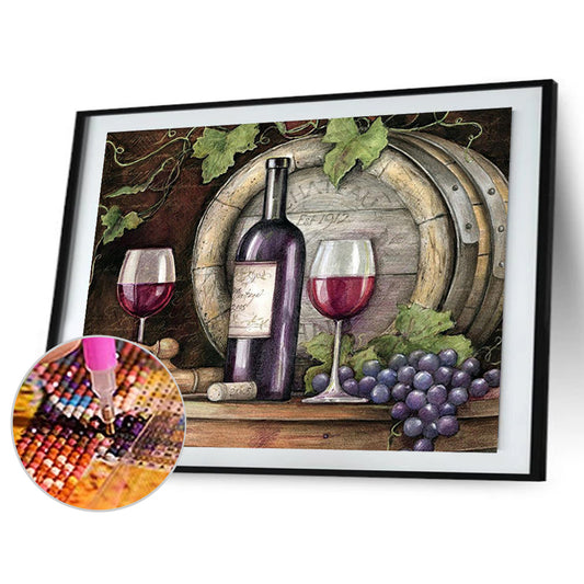Wine - Full Round Drill Diamond Painting 60*50CM