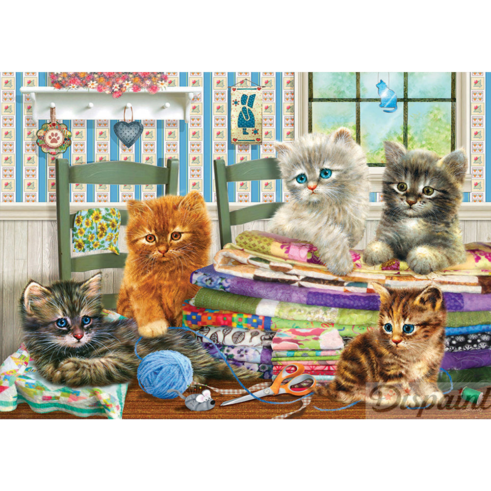 Kitten - Full Round Drill Diamond Painting 50*40CM