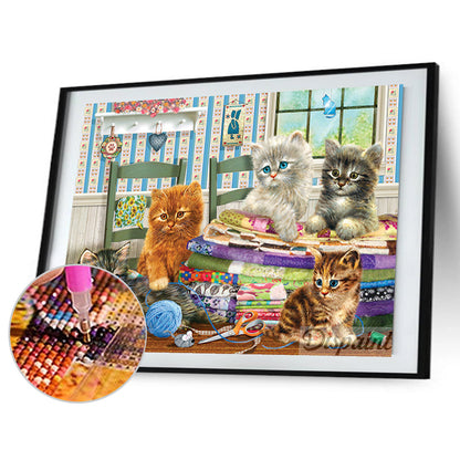 Kitten - Full Round Drill Diamond Painting 50*40CM