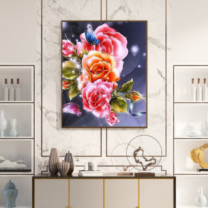 Roses And Butterflies - Full Square Drill Diamond Painting 40*50CM