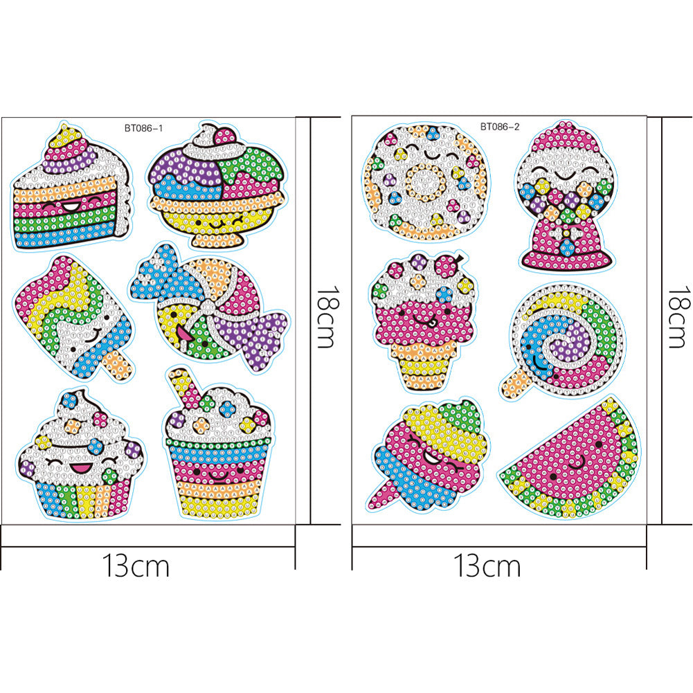 DIY Diamonds Painting Stickers Cute PVC Stickers Paint by Numbers for Kids Adult