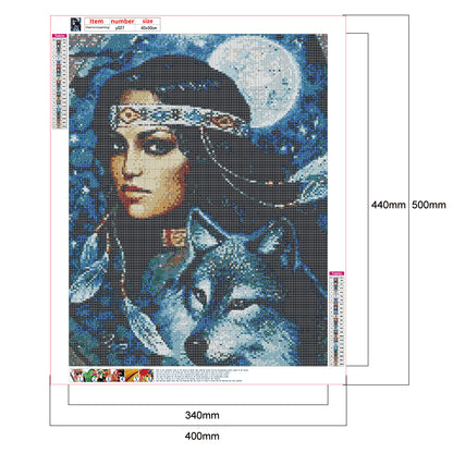 Girl And Wolf - Full Square Drill Diamond Painting 40*50CM