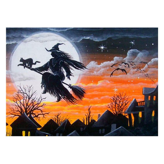 Halloween Witch 50*40CM(Canvas) Full Square Drill Diamond Painting