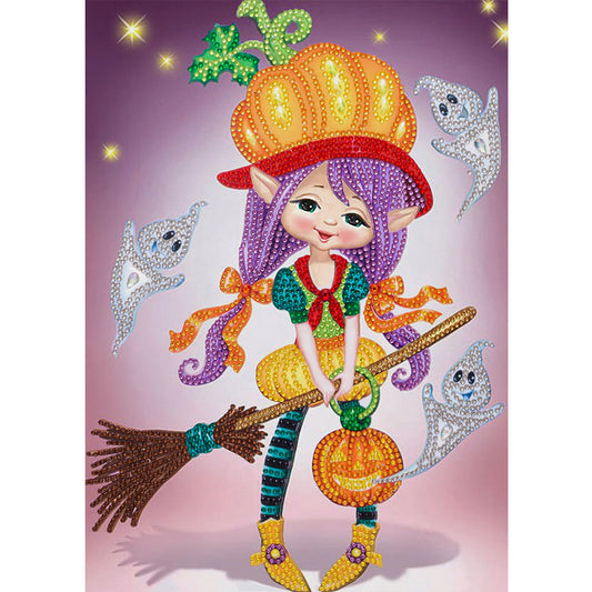 Halloween Witch - Special Shaped Drill Diamond Painting 30*40CM