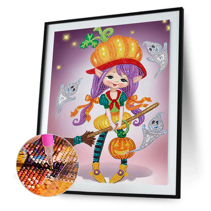 Halloween Witch - Special Shaped Drill Diamond Painting 30*40CM