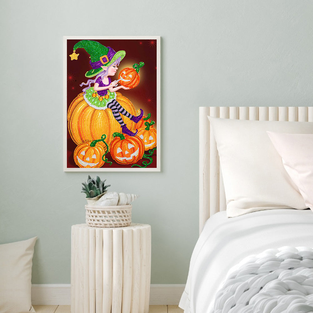 Halloween Witch - Special Shaped Drill Diamond Painting 30*40CM