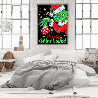 Christmas Green Monster - Special Shaped Drill Diamond Painting 30*40CM