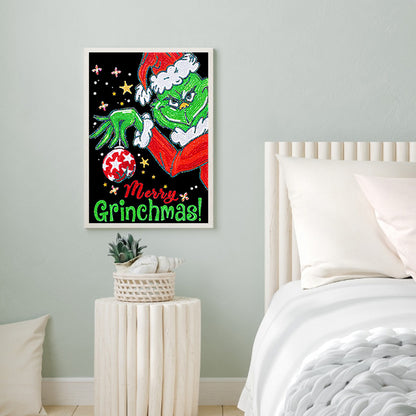 Christmas Green Monster - Special Shaped Drill Diamond Painting 30*40CM