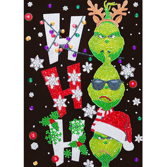 Christmas Green Monster - Special Shaped Drill Diamond Painting 30*40CM