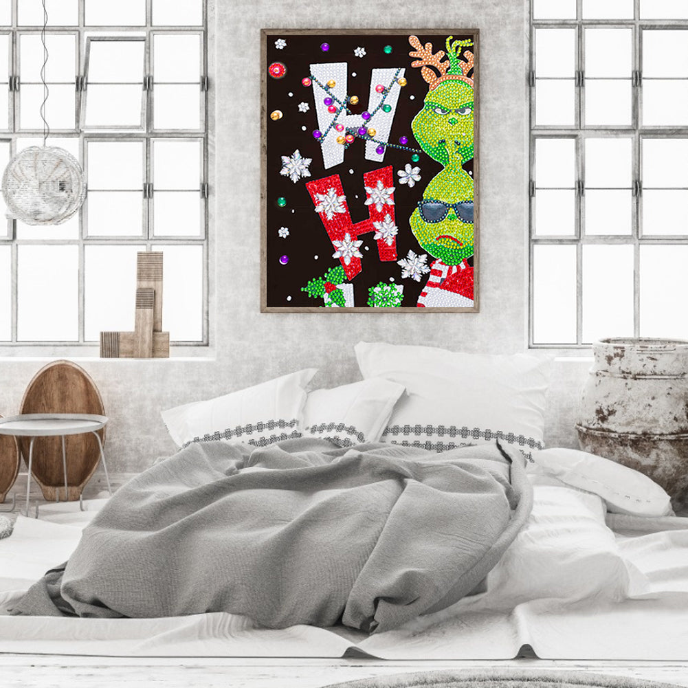 Christmas Green Monster - Special Shaped Drill Diamond Painting 30*40CM