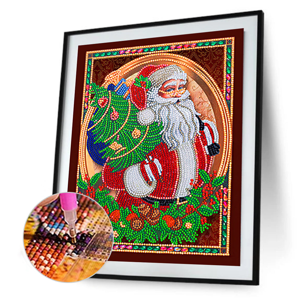 Christmas Santa - Special Shaped Drill Diamond Painting 30*40CM