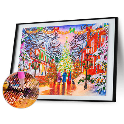 Christmas Street - Special Shaped Drill Diamond Painting 40*30CM