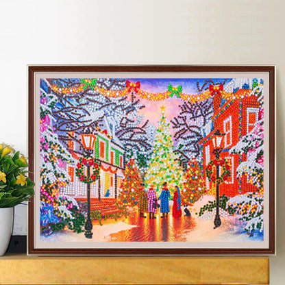 Christmas Street - Special Shaped Drill Diamond Painting 40*30CM