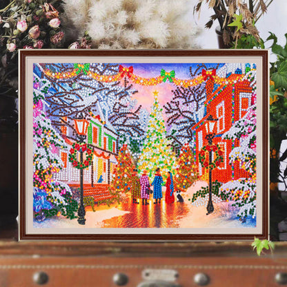 Christmas Street - Special Shaped Drill Diamond Painting 40*30CM