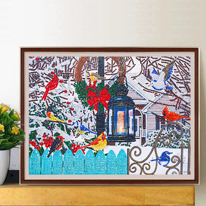 Christmas Bird House - Special Shaped Drill Diamond Painting 40*30CM