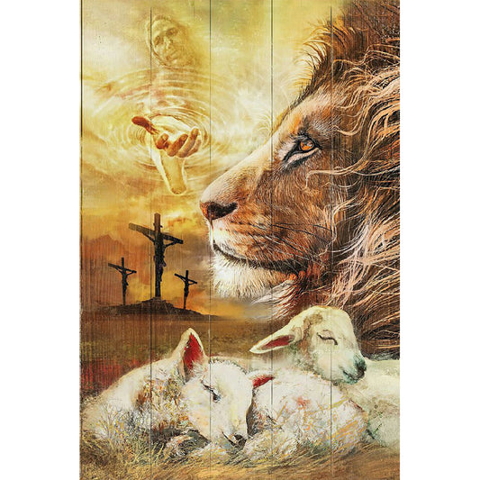 Jesus And Lion - Full Round Drill Diamond Painting 30*40CM