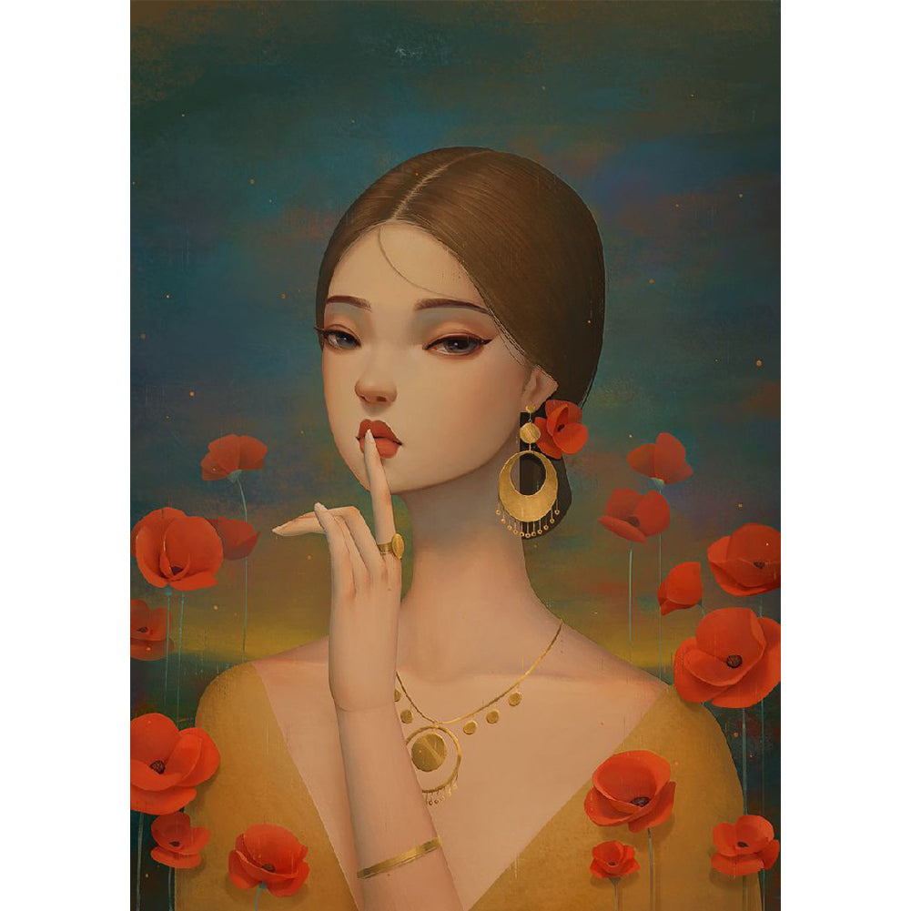 Girl - Full Round Drill Diamond Painting 40*60CM